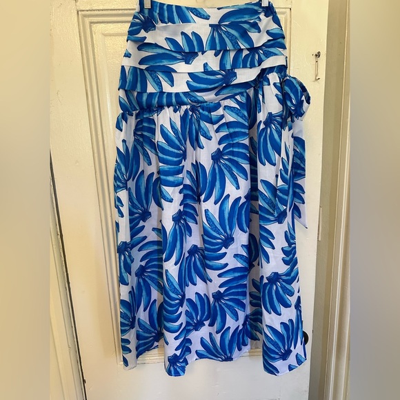 Blue banana Print Women's maxi skirt size M nwt - Picture 2 of 10